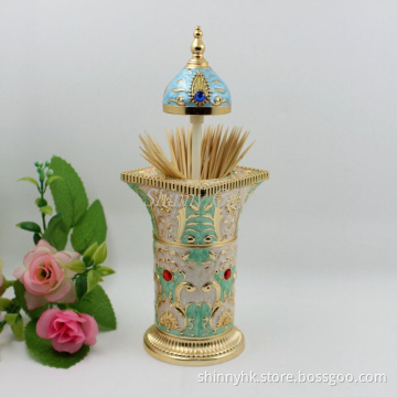 Shinny Gifts China Wholesale Metal Enamel Toothpick Holder for Gift Items
